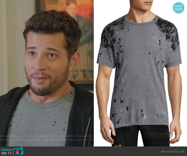 True Religion Embellished Cotton Tee worn by Sam Flores (Rafael de la Fuente) on Dynasty