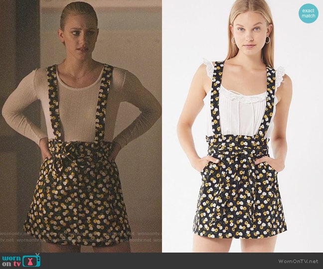 Urban Outfitters Ireley Corduroy Skirtall Overall worn by Betty Cooper (Lili Reinhart) on Riverdale