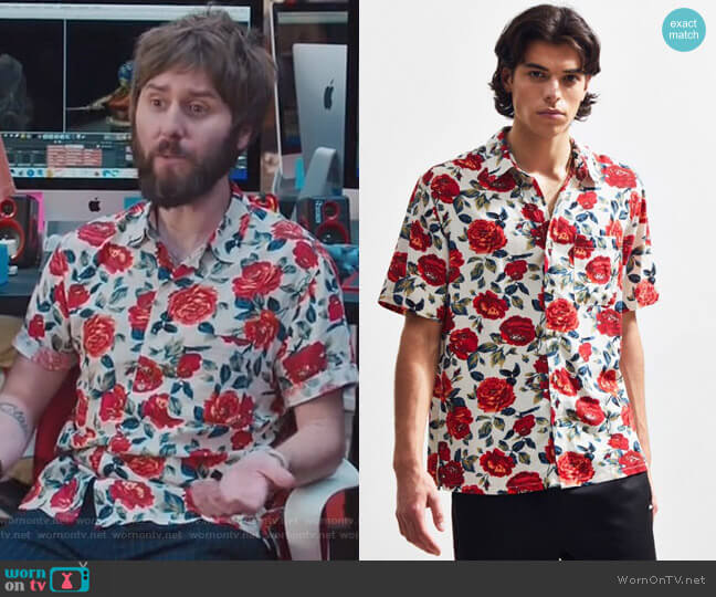 Urban Outfitters Wandering Rose Shirt worn by Chewey (James Buckley) on I Feel Bad