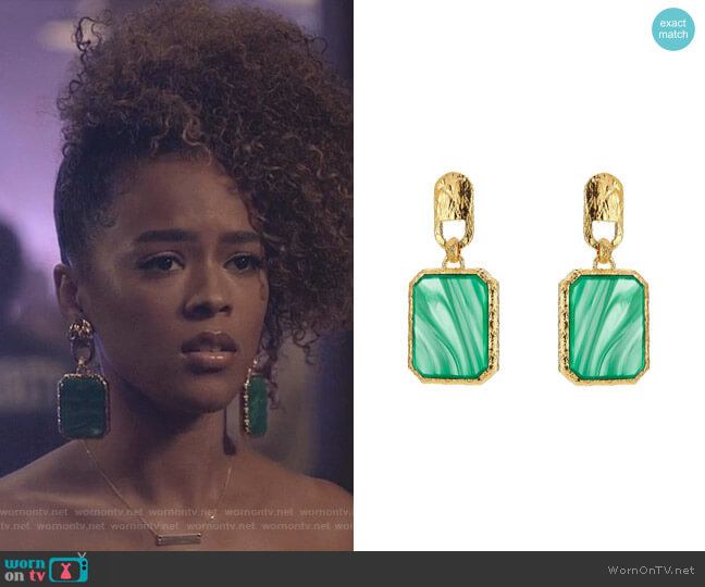 Balenciaga Square Stone Earrings worn by Tiana Brown (Serayah McNeill) on Empire