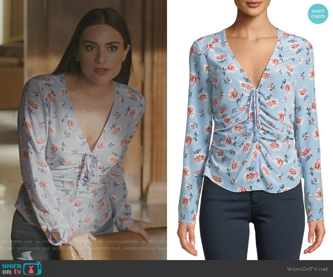 Veronica Beard Maisle Blouse worn by Cristal Jennings (Daniella Alonso) on Dynasty
