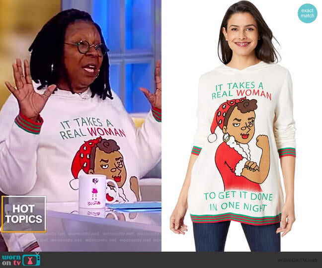 Whoopi It Takes A Real Woman Sweater worn by Whoopi Goldberg on The View