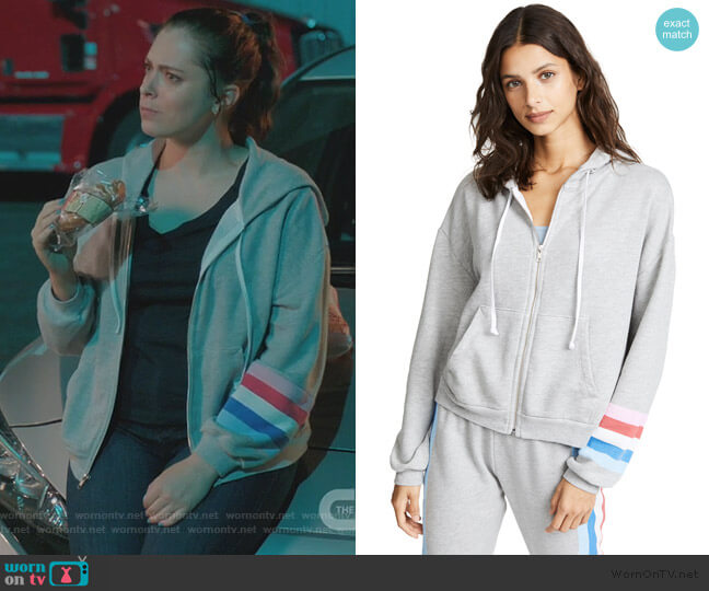 Wildfox Spectrum Marquis Zip Hoodie worn by Rebecca Bunch (Rachel Bloom) on Crazy Ex-Girlfriend