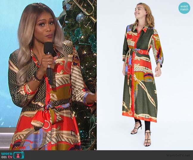 Zara Belt Print Tunic worn by Eve on The Talk