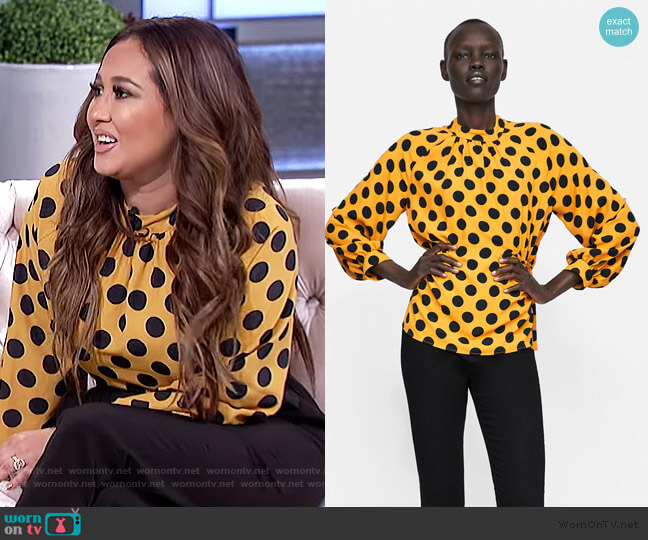 Zara Polka-dot Blouse worn by Adrienne Houghton on The Real