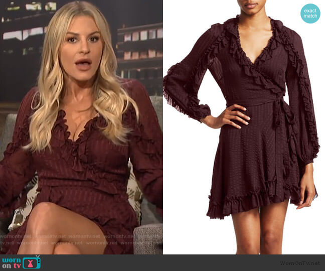 Zimmermann Cascade Ruffle Wrap Dress worn by Morgan Stewart on E! News