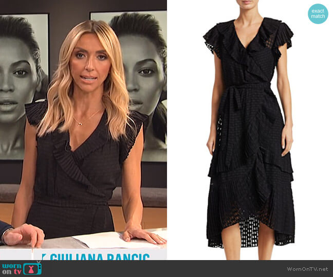 Zimmermann Plisse Dot Wrap Dress worn by Giuliana Rancic on E! News