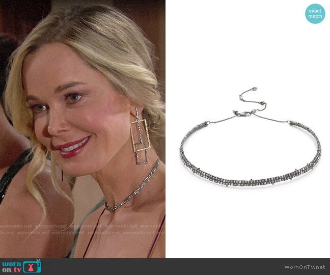 Alexis Bittar Spike Accented Choker Necklace worn by Donna Logan (Jennifer Gareis) on The Bold and the Beautiful