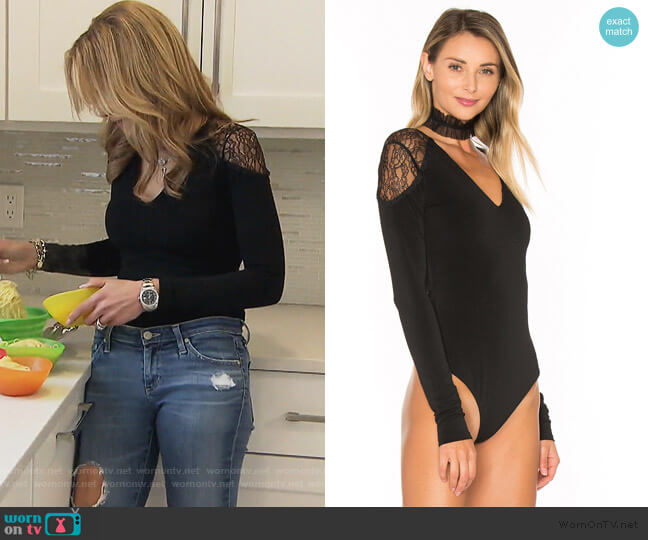 Alice + Olivia Nancey Lace Bodysuit worn by Jackie Goldschneider on The Real Housewives of New Jersey