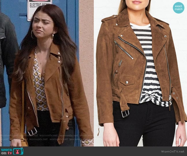 All Saints Sarana Suede Jacket worn by Haley Dunphy (Sarah Hyland) on Modern Family