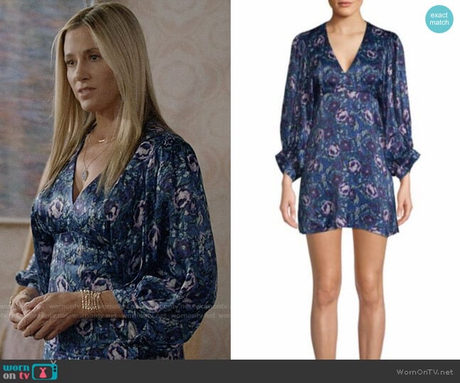 AMUR Steph Floral Puff-Sleeve Mini Dress