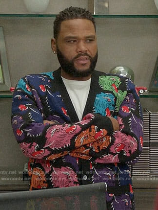 Andre’s rainbow tiger cardigan on Black-ish