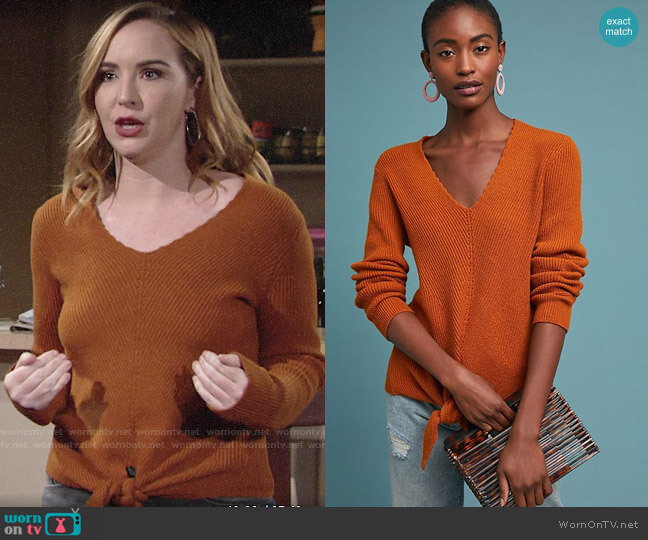 Moth Freeport Ribbed Sweater worn by Mariah Copeland (Camryn Grimes) on The Young and the Restless