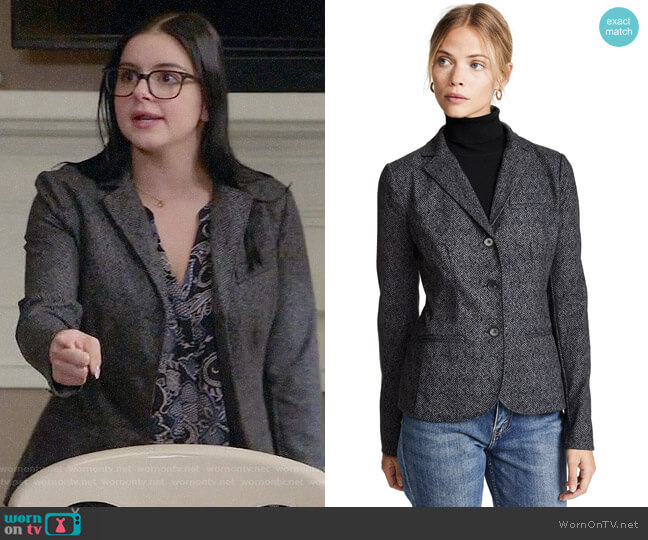 Bailey 44 Black Op Brushed Herringbone Ponte Blazer worn by Alex Dunphy (Ariel Winter) on Modern Family