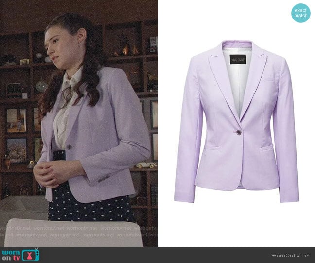 Banana Republic Classic-Fit Washable Italian Wool-Blend Blazer in Lilac worn by Nia Nal (Nicole Maines) on Supergirl