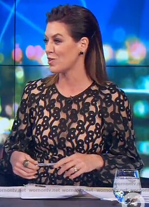 Gorgi’s two tone embroidered dress on The Project