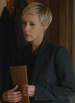 Bonnie’s black polka dot blazer on How to Get Away with Murder
