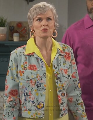 Bonnie’s floral print denim jacket on Happy Together