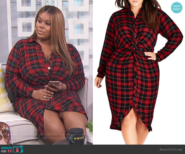City Chic Twister Shirtdress worn by Nina Parker on E! News