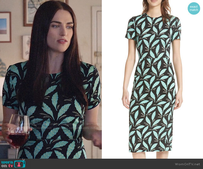 Diane von Furstenberg Short-Sleeve Crew Neck Dress worn by Lena Luthor (Katie McGrath) on Supergirl