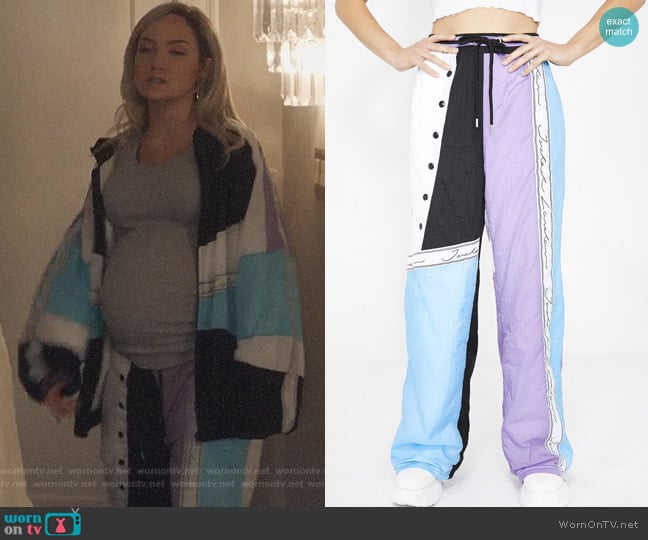 Jaded London Sky Crinkly Paneled Joggers worn by Star Davis (Jude Demorest) on Star