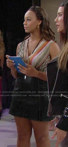 Emma’s printed sleeveless top on The Bold and the Beautiful