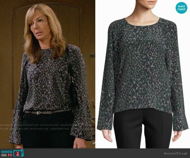 Equipment Abeline Top worn by Bonnie Plunkett (Allison Janney) on Mom