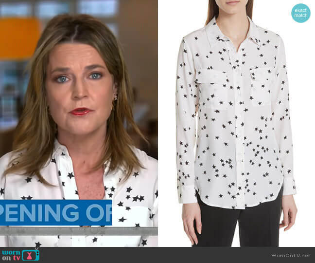 Equipment Starry Night Silk Shirt worn by Savannah Guthrie on Today