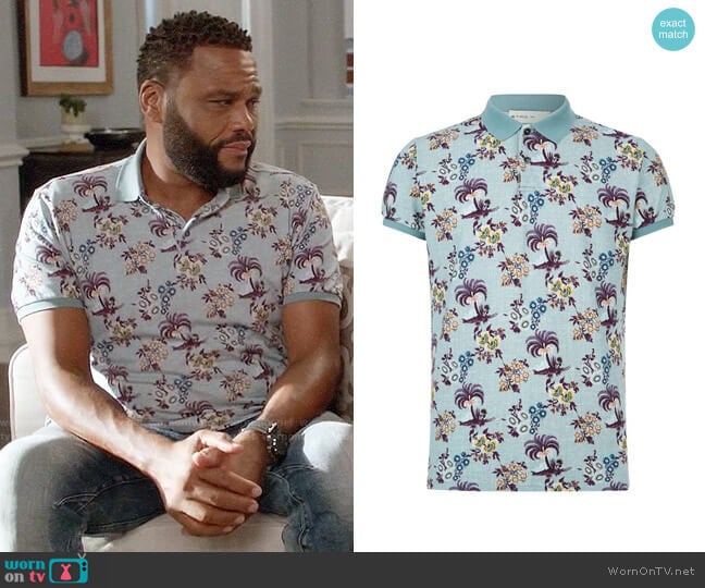 Etro Floral Polo Shirt worn by Andre Johnson (Anthony Anderson) on Black-ish
