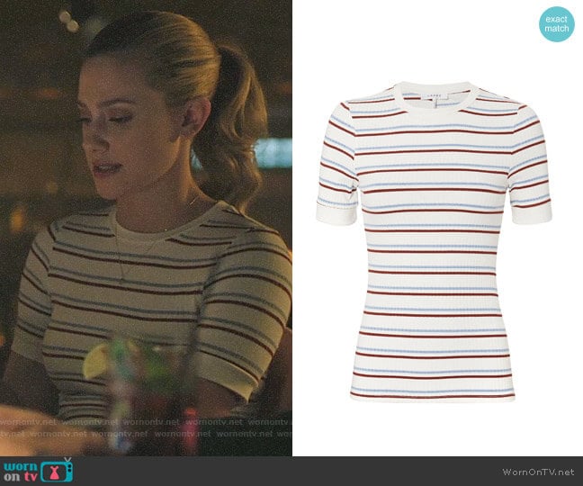 Frame 70s Striped Tee worn by Betty Cooper (Lili Reinhart) on Riverdale