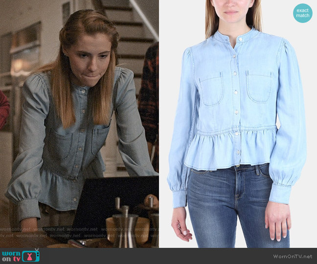 Frame Denim Peplum Blouse worn by Stephanie 'Stevie' McCord (Wallis Currie-Wood) on Madam Secretary