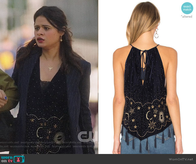 Free People Midnight Magic Embellished Tank worn by Mel Vera (Melonie Diaz) on Charmed