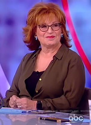 Joy’s olive button front blouse on The View