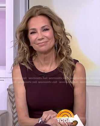 Kathie’s burgundy sleeveless dress on Today
