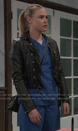 Kiki’s leather jacket on General Hospital