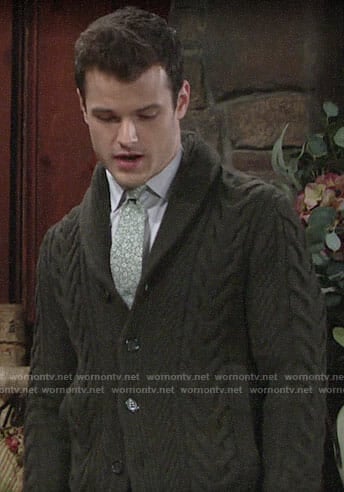 Kyle’s cable knit cardigan on The Young and the Restless