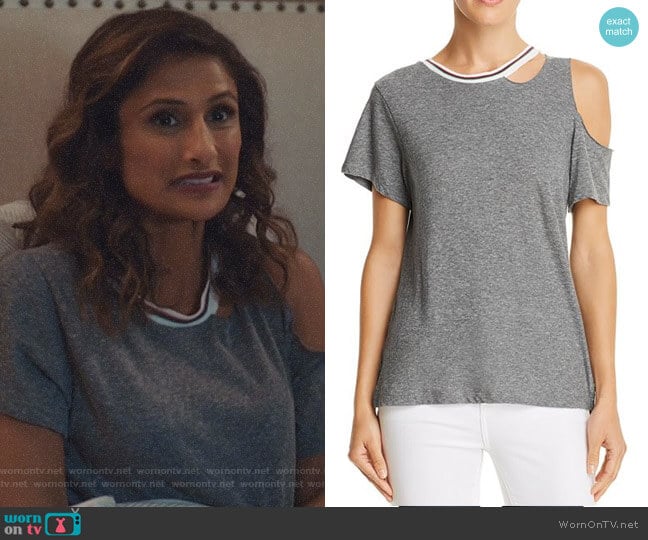 LNA Cutout High/Low Tee worn by Emet Kamala-Sweetzer (Sarayu Blue) on I Feel Bad