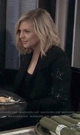 Maxie’s black star embellished blazer on General Hospital