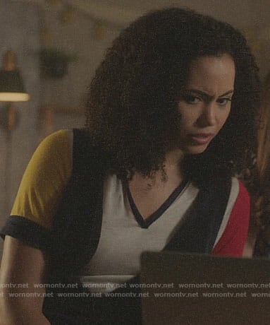 Macy’s colorblock polo top on Charmed