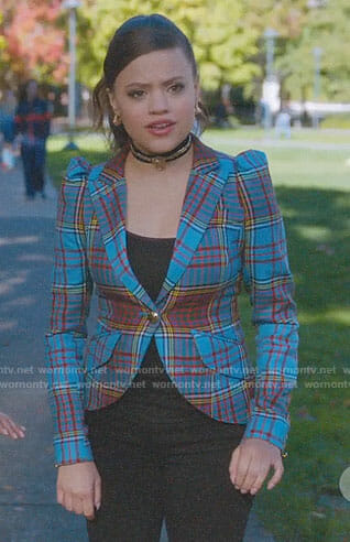 Maggie’s blue plaid blazer on Charmed