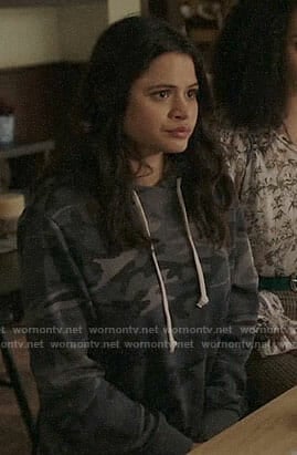 Mel’s camouflage hoodie on Charmed