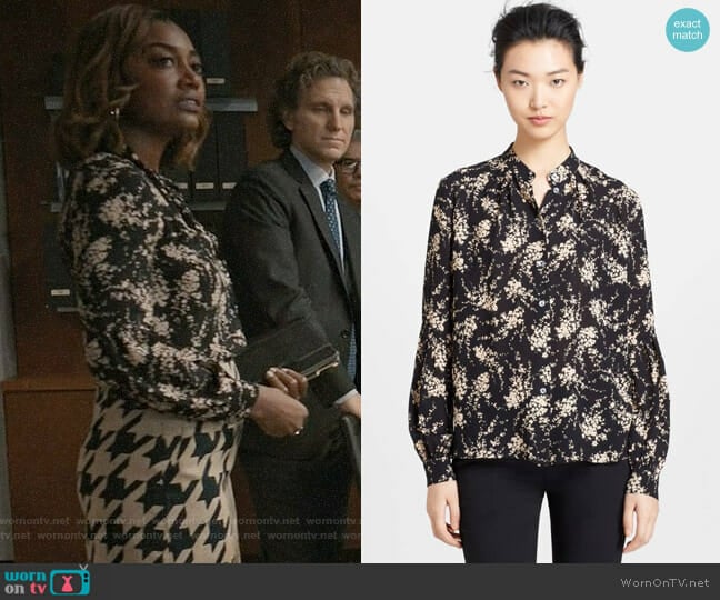 Michael Kors Elderflower Blouse worn by Daisy Grant (Patina Miller) on Madam Secretary