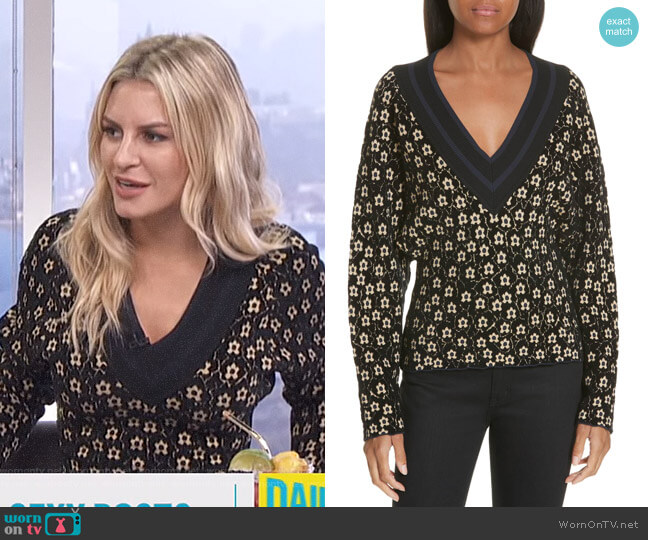 Opening Ceremony Floral Jacquard Sweater worn by Morgan Stewart on E! News