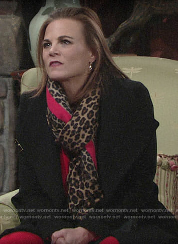 Phyllis’s black coat on The Young and the Restless