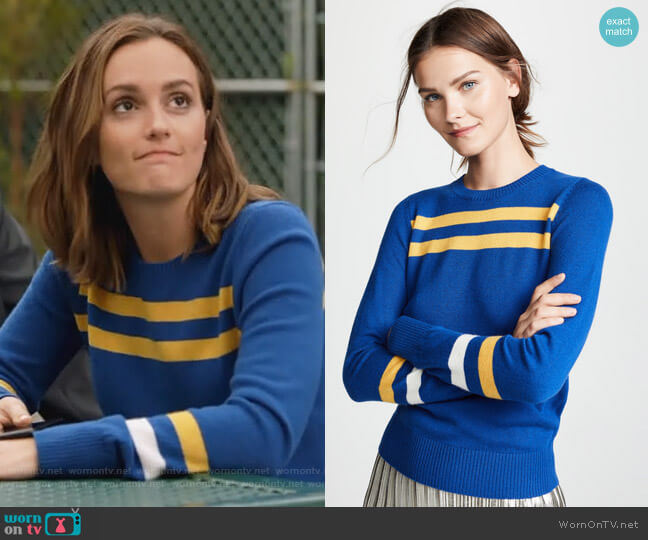 Rebecca Minkoff Marlowe Striped Wool & Cashmere Sweater worn by Angie (Leighton Meester) on Single Parents