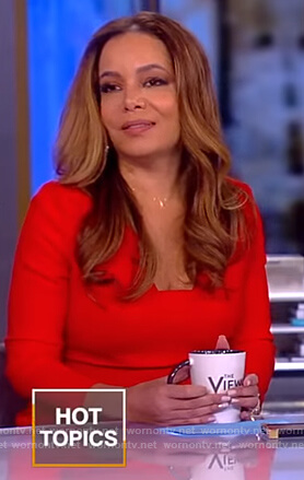 Sunny’s red square neck top on The View