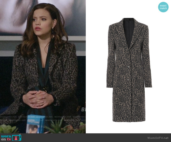 RtA Jamson Feline Mocha Coat worn by Maggie Vera (Sarah Jeffery) on Charmed