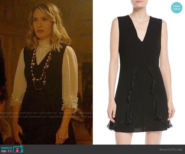 See by Chloe V-Neck A-Line Mini Dress worn by Coco St. Pierre Vanderbilt (Leslie Grossman) on American Horror Story