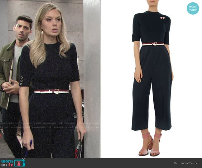 Numbers Lesliee Wide-Leg Jumpsuit by Ted Baker Colour worn by Abby Newman (Melissa Ordway) on The Young and the Restless
