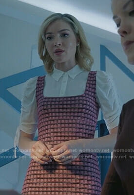The Frost Sisters’ pink checked mini dress on The Gifted